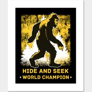 Retro Bigfoot Hide & Seek World Champion Posters and Art